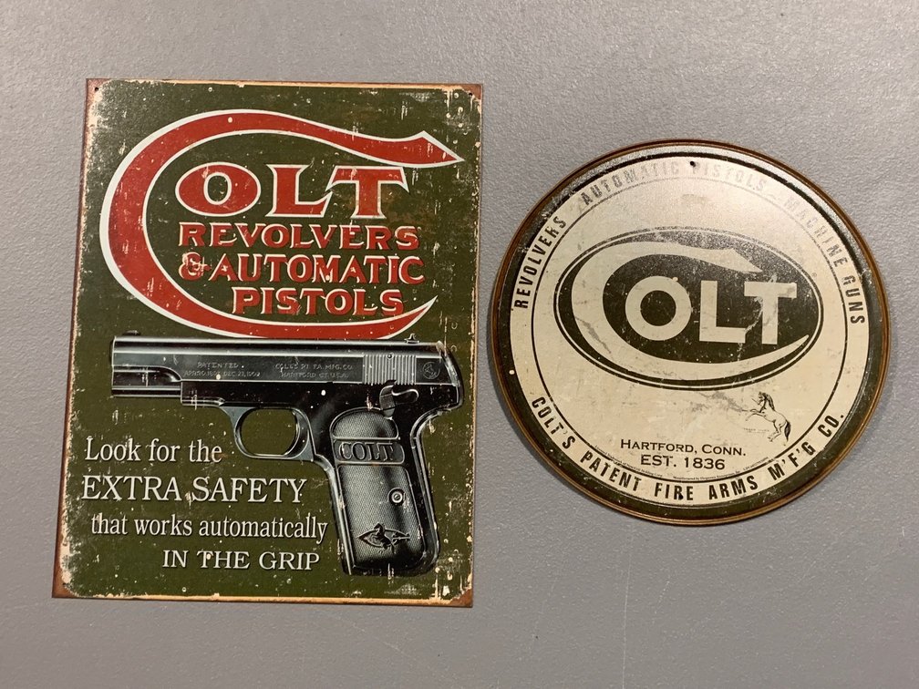 [3468]  Two Colt Reproduction Metal Signs