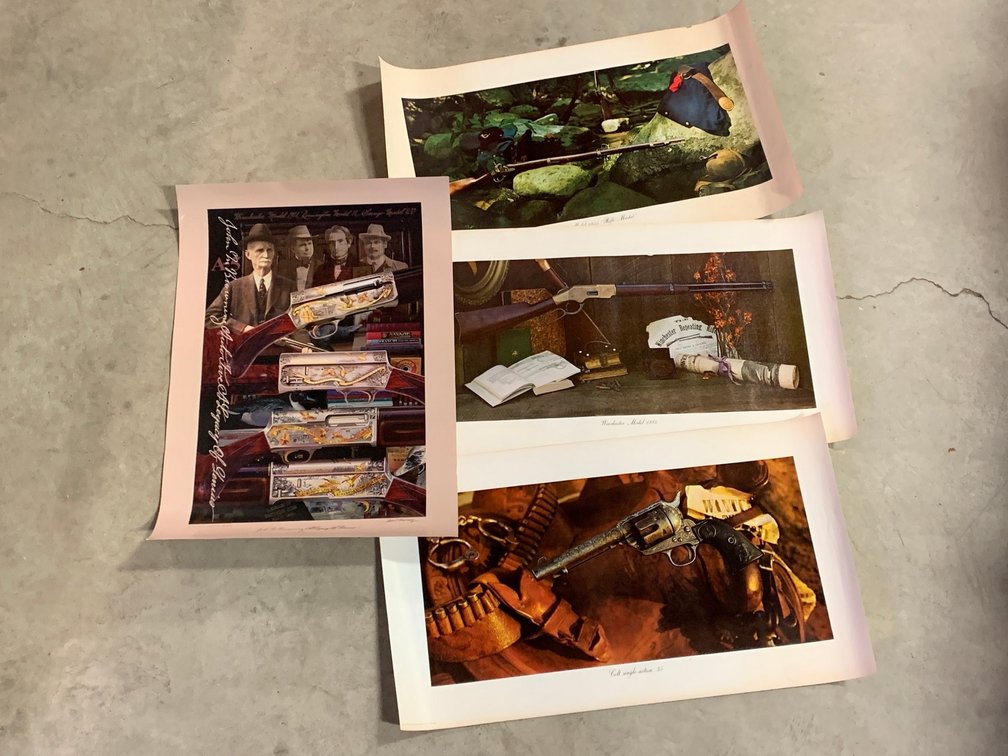 [3463]  Four Decorative Unframed Prints