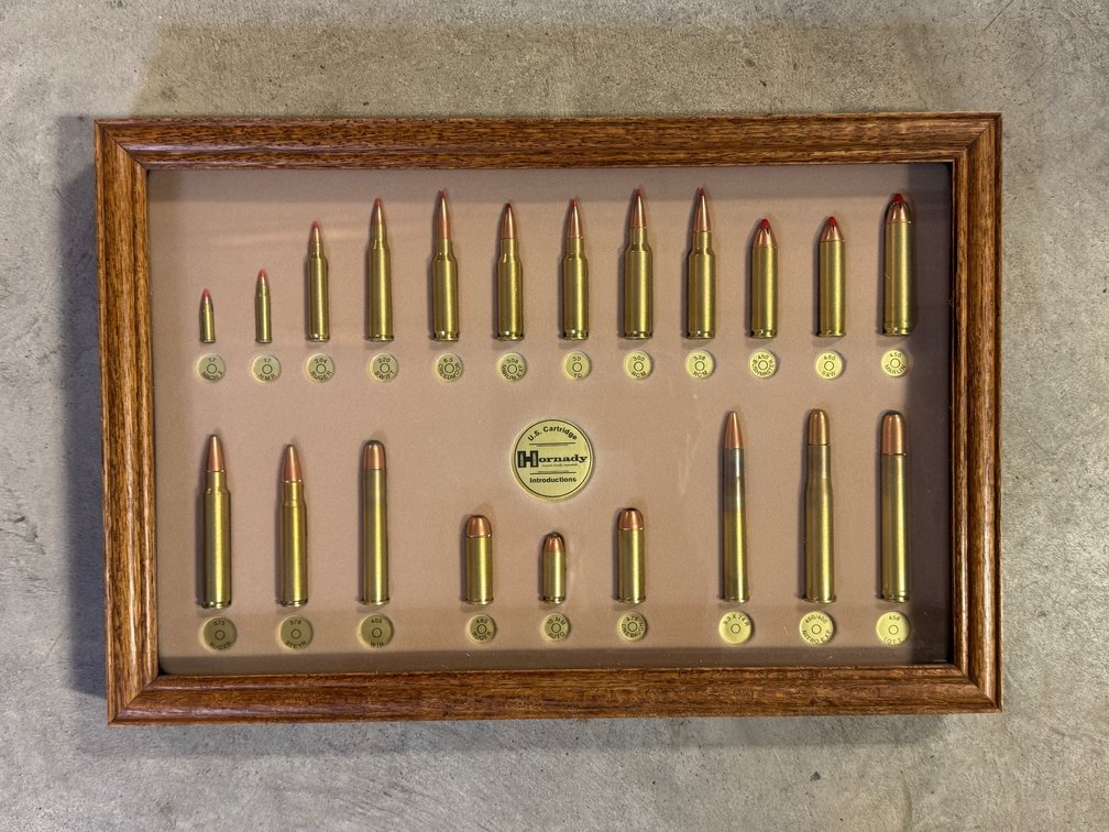 [3465]  Hornady Cartridge Display - calibers .17 Mach 2 - .458 Lott