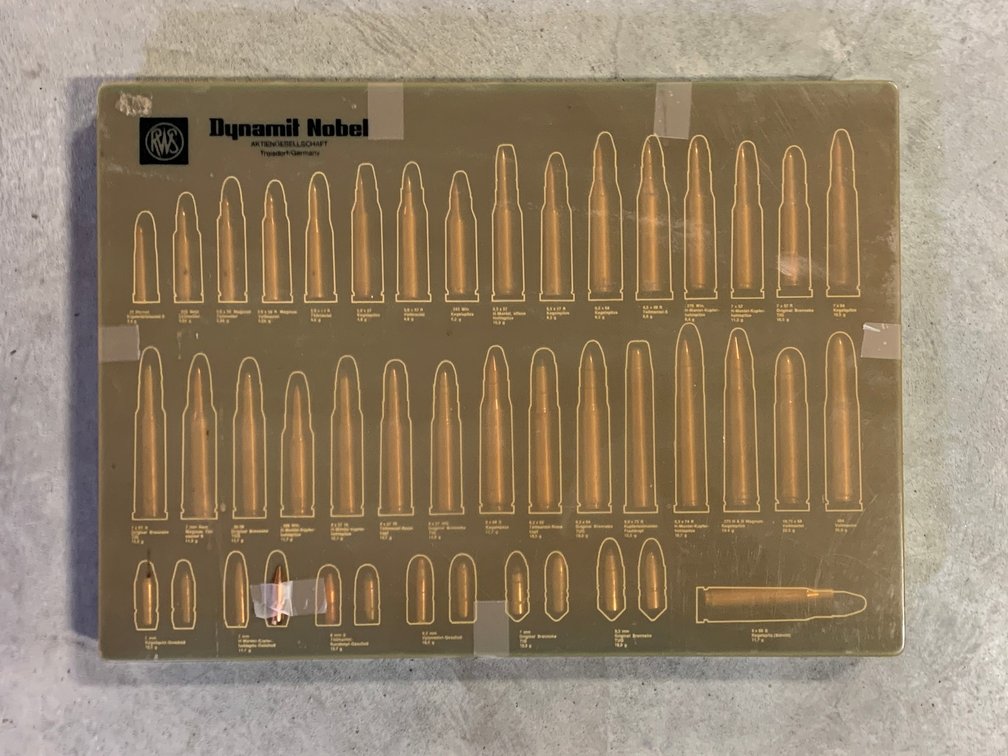 [3466]  RWS Bullet Display - Calibers .22 Hornet - .404 Vollmantel