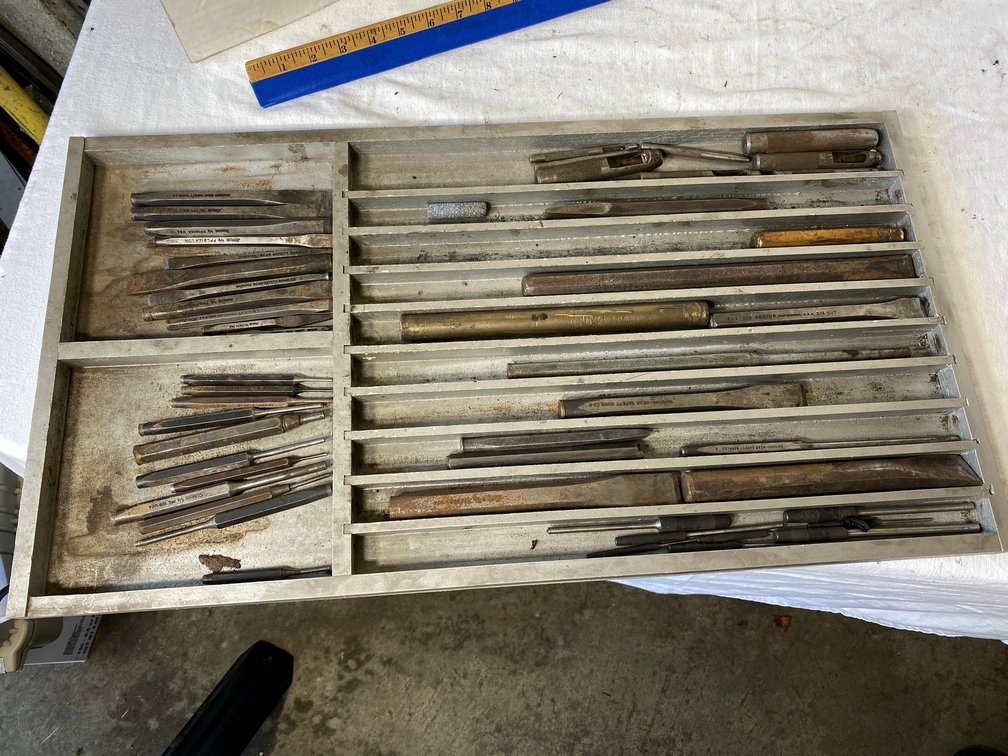 Punches and Chisels In a Custom Made Wooden Tray