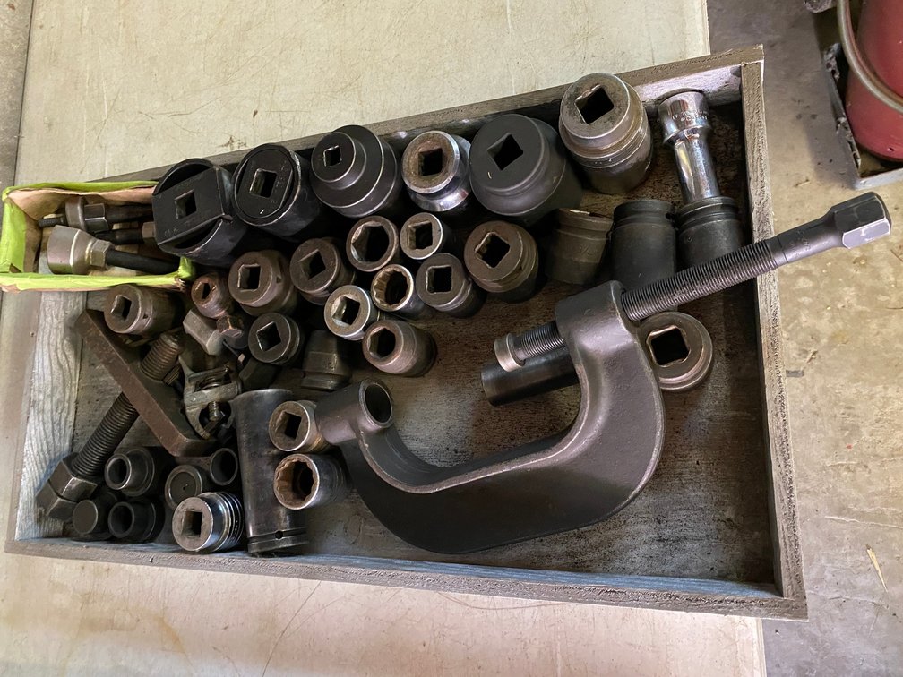 Assorted Sockets, Puller, in Custom Wooden Tray