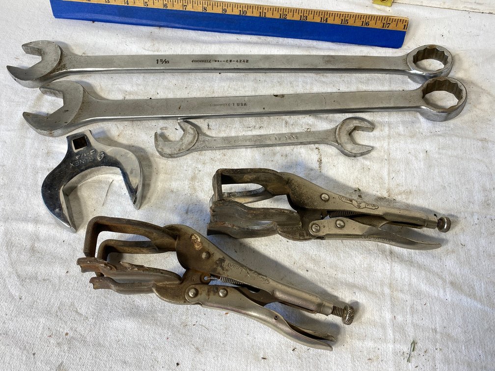 Cornwell Wrenches, Sunex 2 1/4 inch Crows Foot Wrench, Vise Grips
