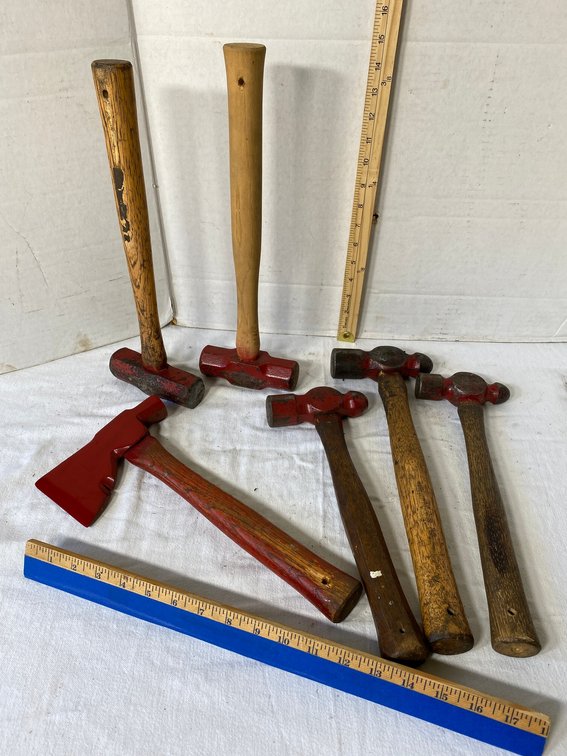 Ball Peen Hammers, Hatchet, 2-small Sledge Hammers