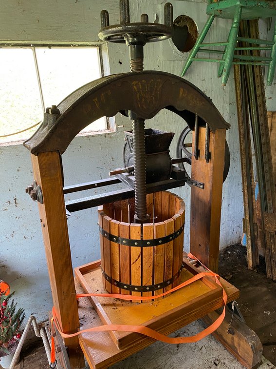 Big Boy Cider Press Hand Crank with a Grinder Attachment