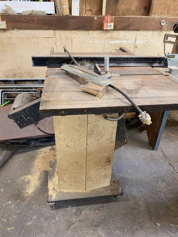Foley-Belsaw table saw on Wheels