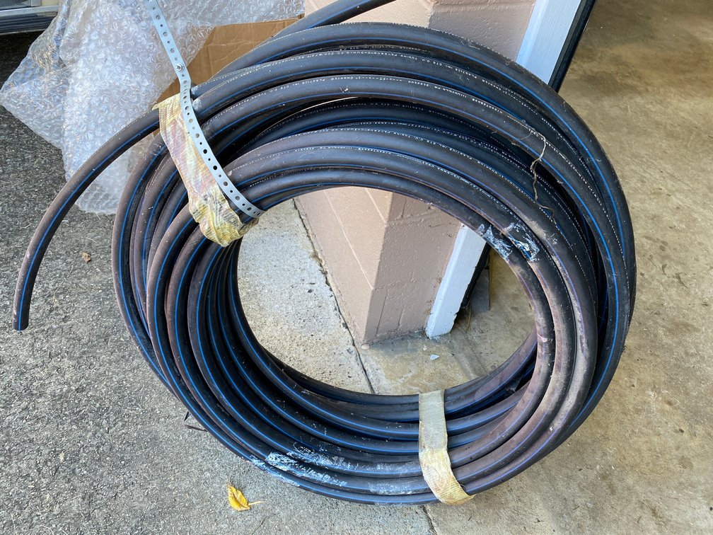 Partial Roll of Plastic Water Line