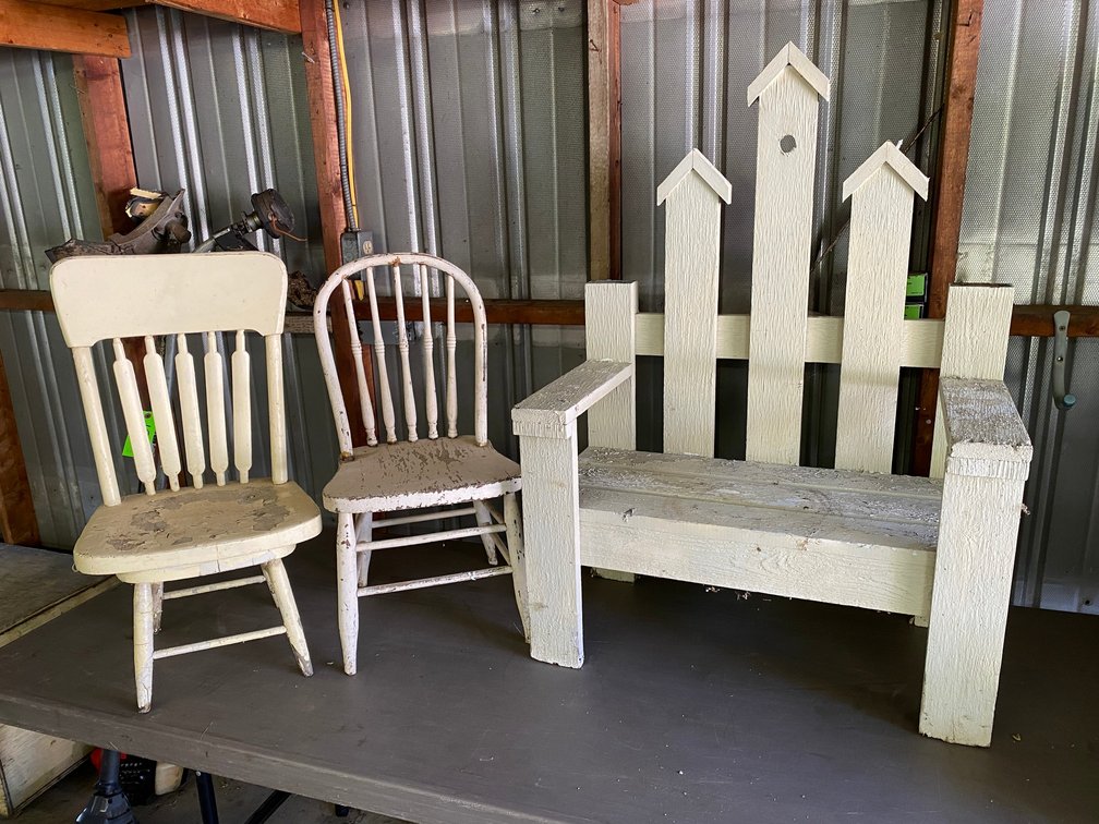 2-Child's Chairs, Decorative Bench