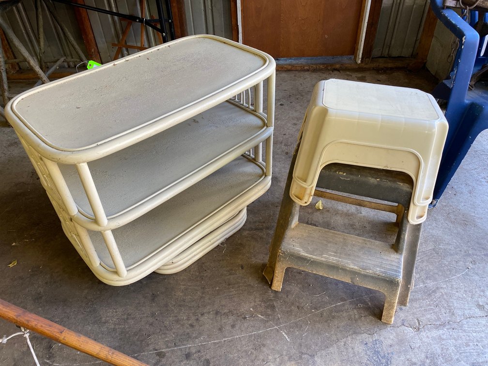 TV Stand that Swivels, 3-Step Stools