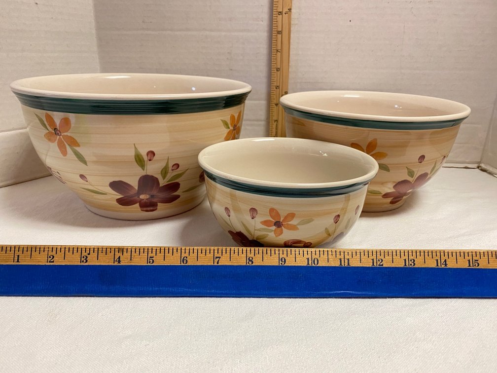 3-Bowl Mixing Bowl Set Mulberry Home Collection Bowls