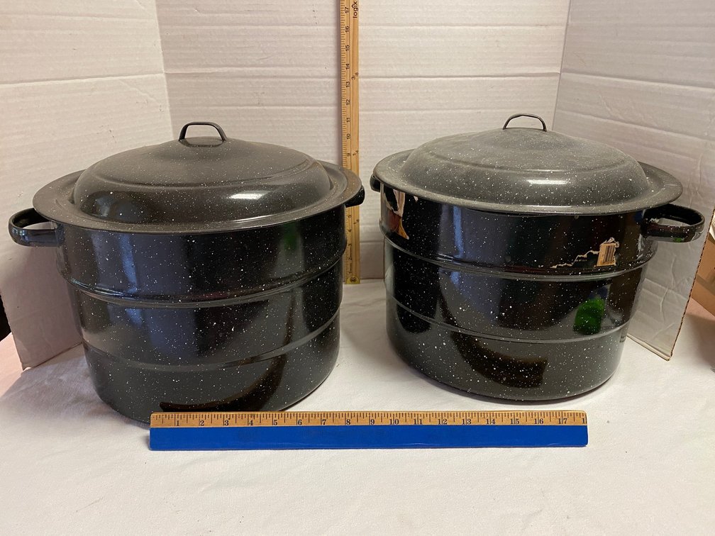 2-Granite Canning Pots with Lids