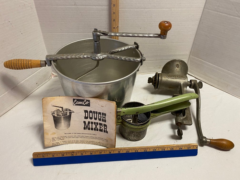 Dough Mixer, Universal Hand Grinder and a Masher
