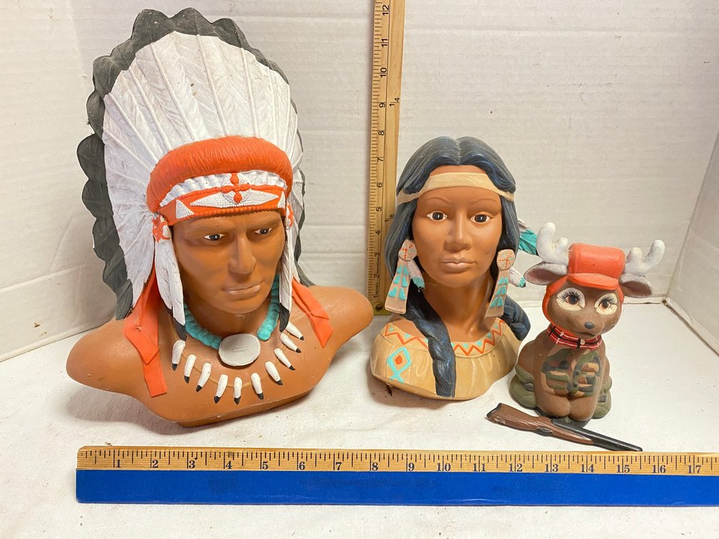 Ceramic native American Bus, Hunting Deer