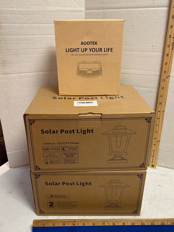 2-2 Packs of Solar Post Lights, 120 volt LED Solar Motion sensor light