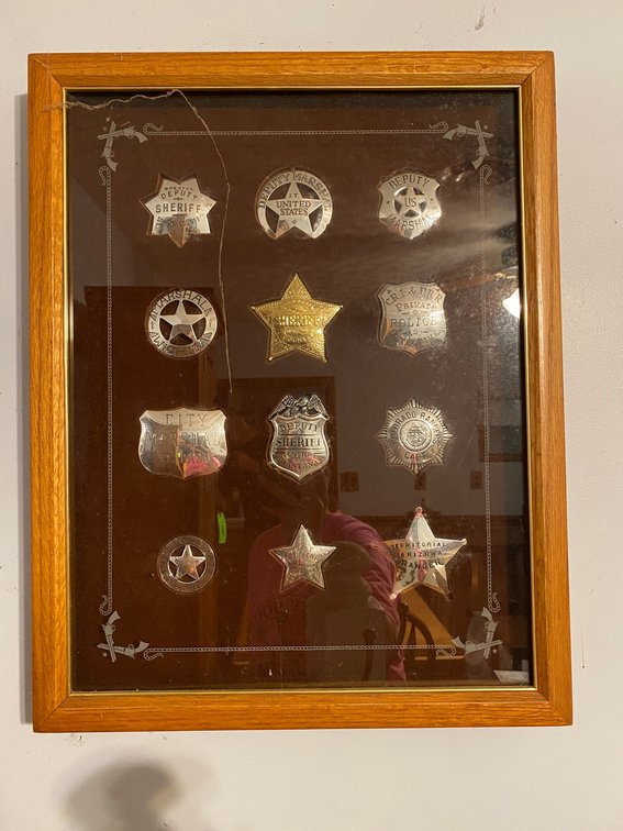 Framed Reproduction Sheriff marshal Police Badges