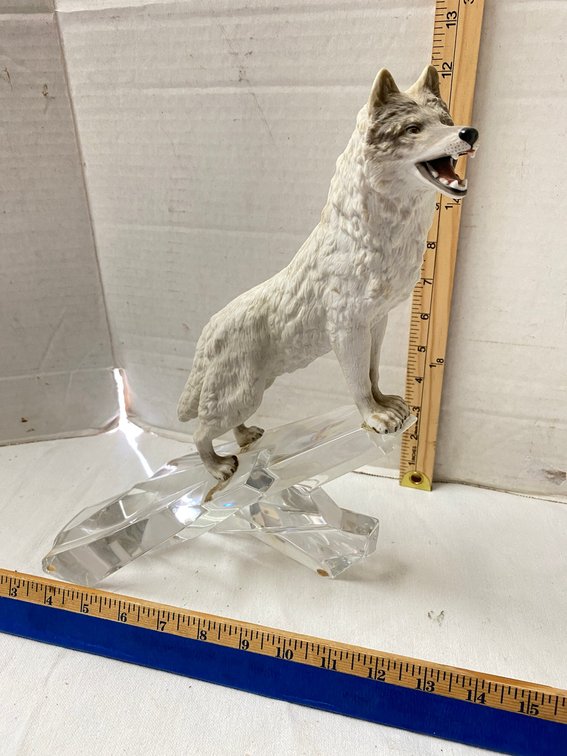 Wolf on a Glass Stand