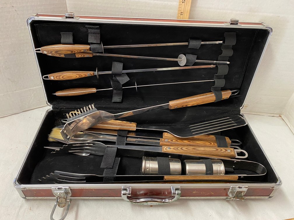 Barbeque Grill Set in a Carrying Case