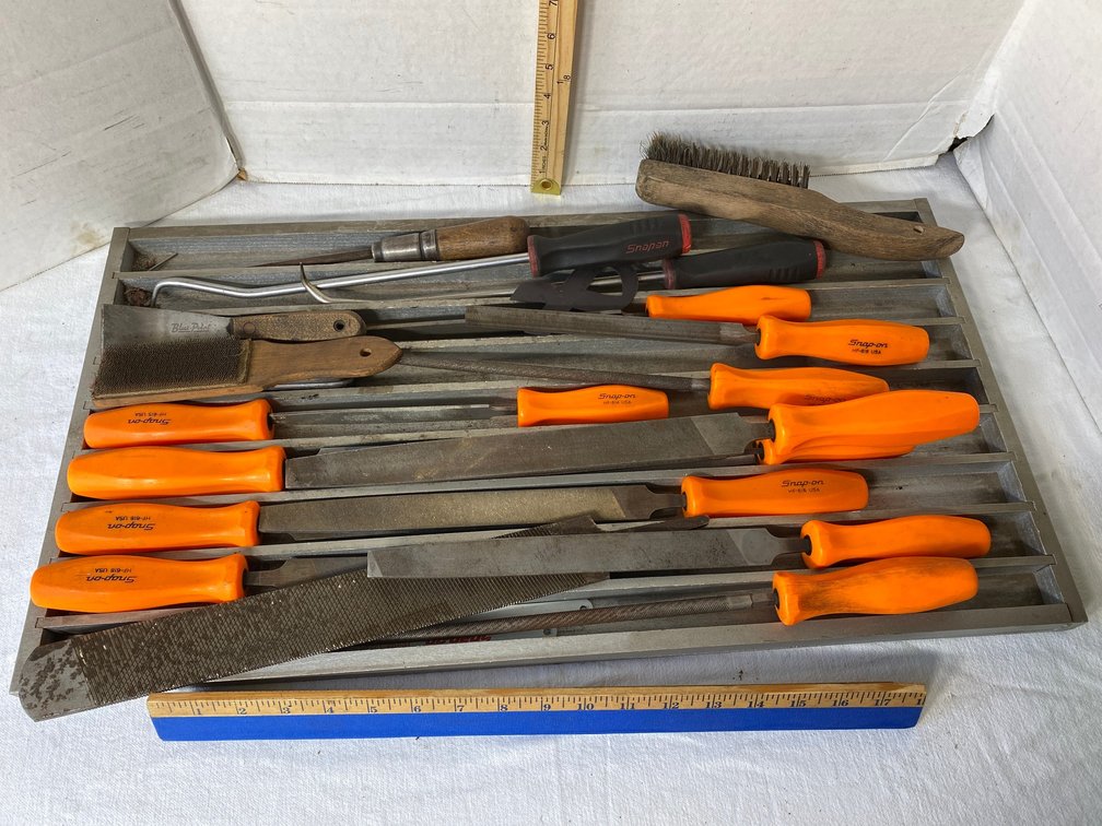Snap on File Handles with files, Bars In a Custom Made Wooden Tray