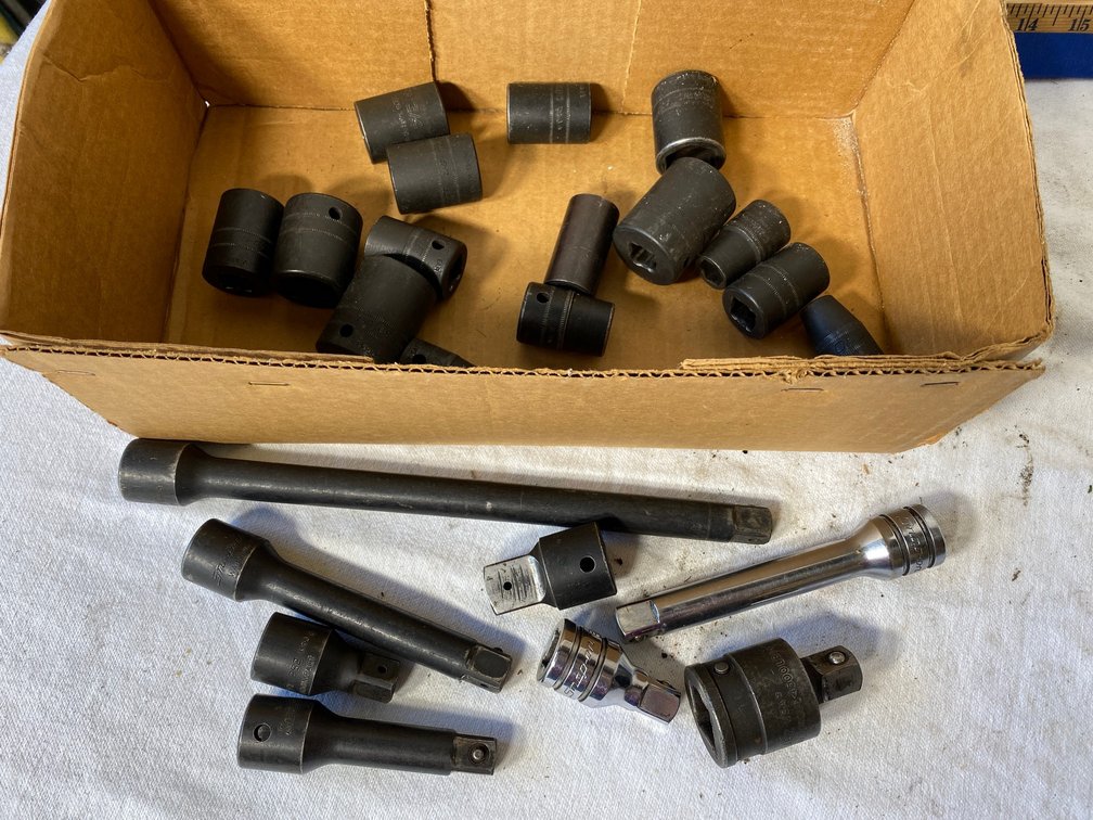 Snap On 1/2 Inch  Drive Sockets, Extensions, Adapters