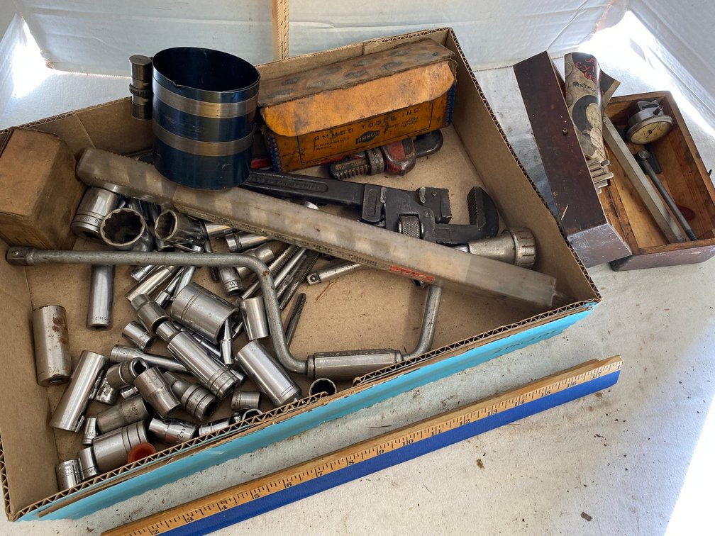 Piston Ring Compressor Cylinder Hone, Cylinder Gauge, Assortment of Sockets