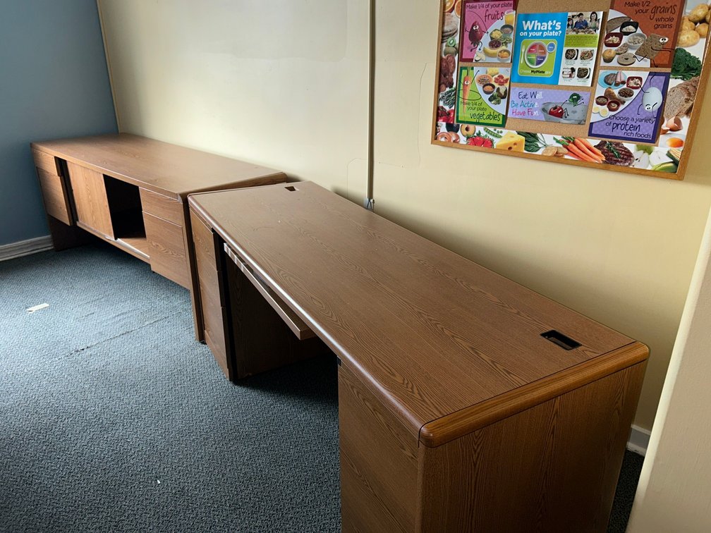 1-Credenza, 1-Desk