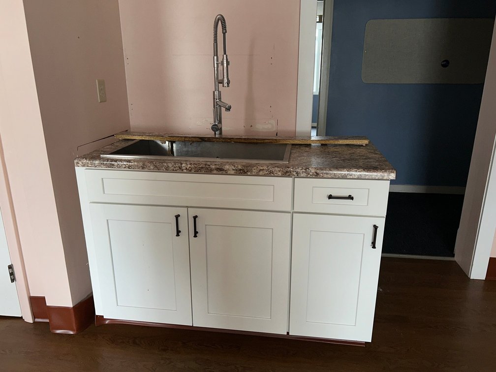 53.5 Inch Base Cabinet with Stainless Steel Sink