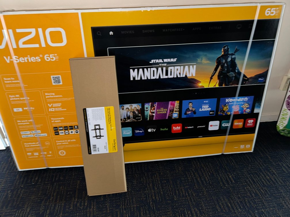 New in Box  Vizio V Series 65 Inch TV with Wall Mount