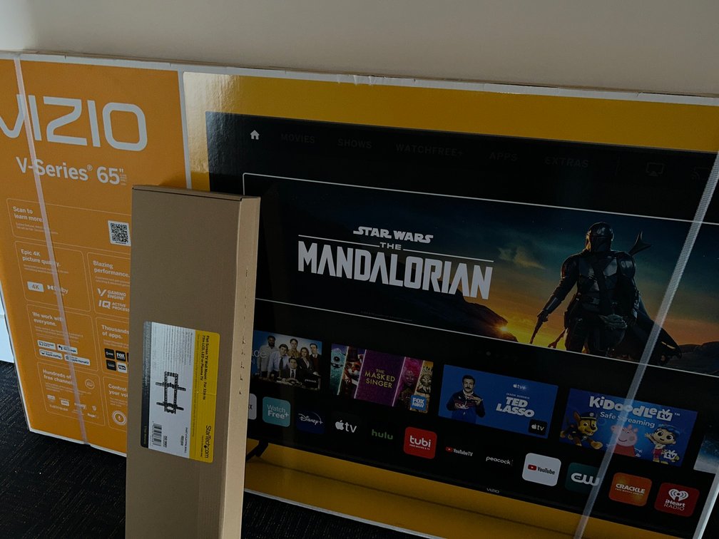 New in Box  Vizio V Series 65 Inch TV with Wall Mount