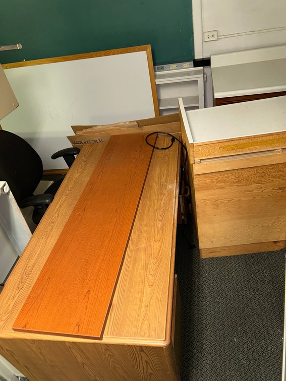 Collection of Wooden,  Faux Wood Furniture, 2- Vintage Mid Century Wooden Cabinets