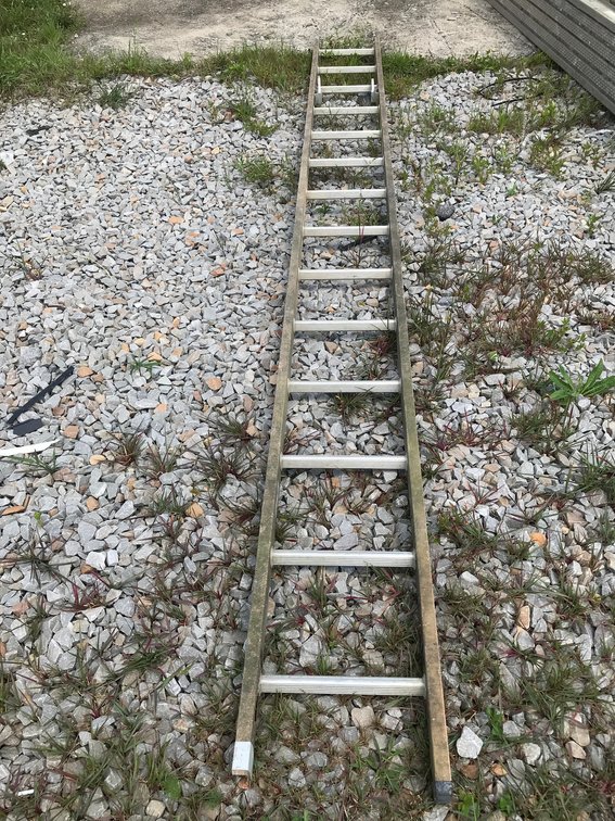 Half 12 Foot Fiberglass Extension Ladder (1 section of ladder ONLY)