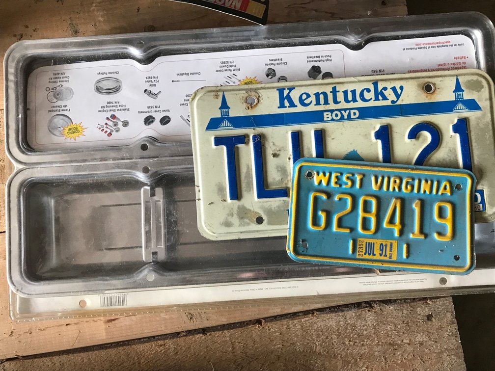 Chrome Valve Pan Covers, 2- Licenses Plates