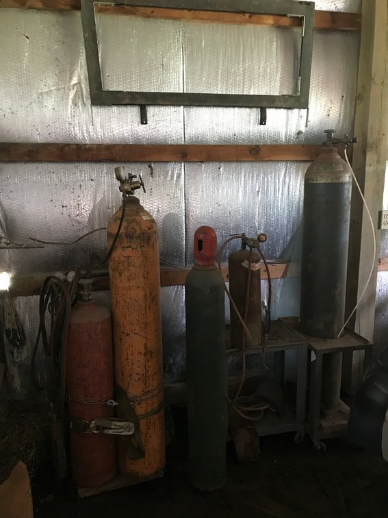 Welding and Torch Tanks with Gauges and Hoses