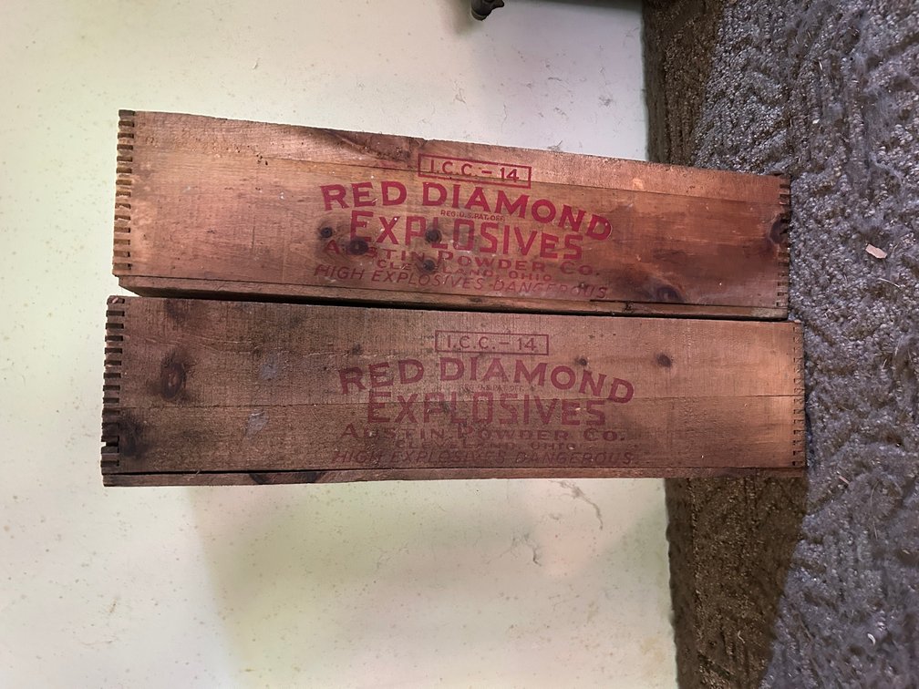 2 Austin Powder Co. Wooden Explosives Crates