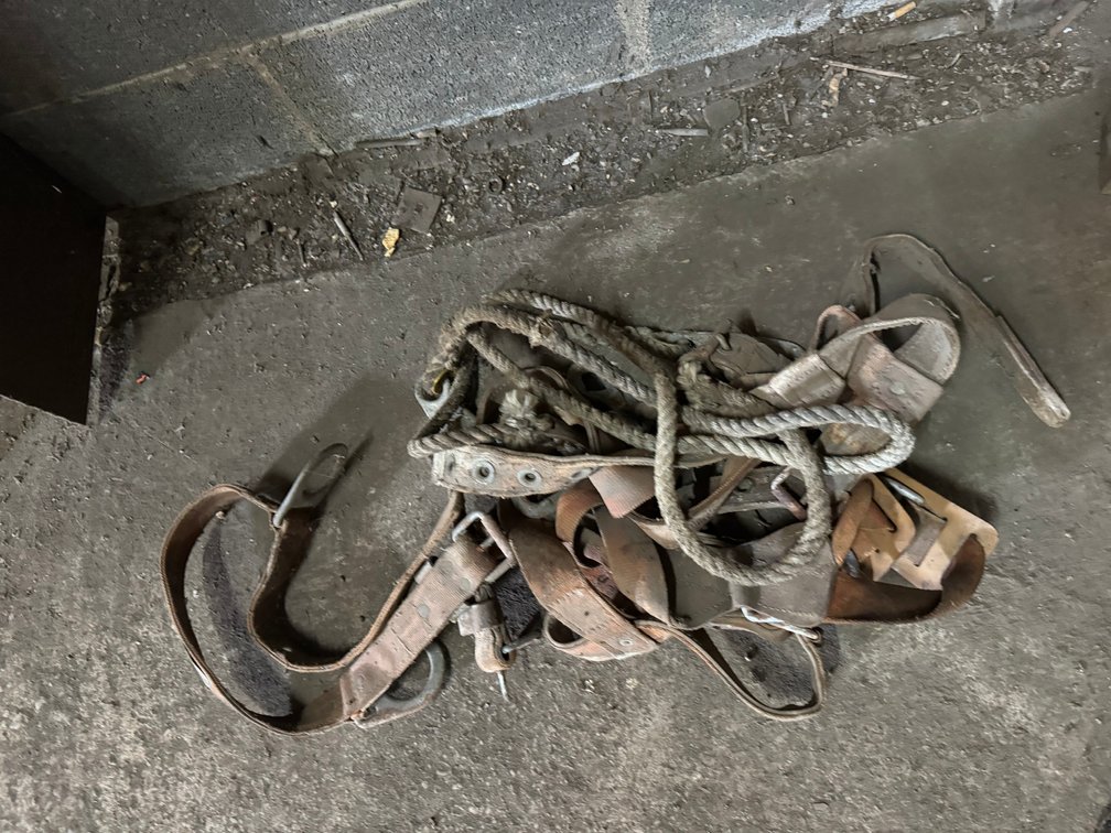Vintage leather safety gear