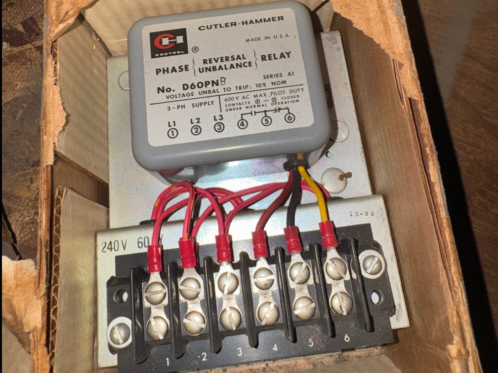 Cutler-Hammer D60PNB phase reversal/unbalance relay