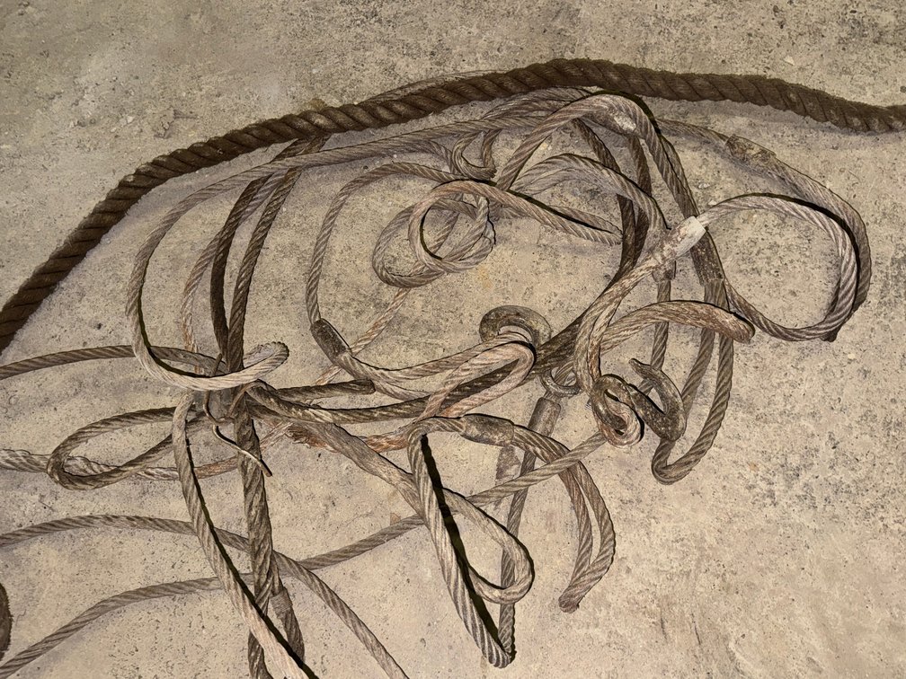 Weathered rope and wire rope cable