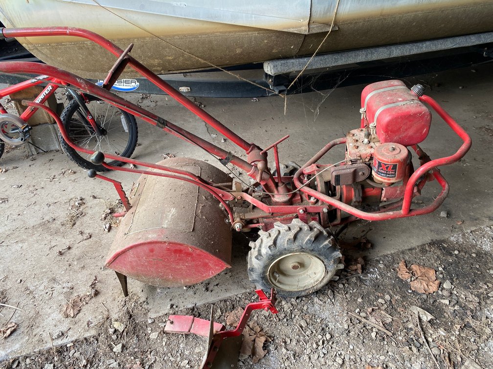 Troy Bilt Horse model, rear tine rototiller, with Tecumseh cast iron block