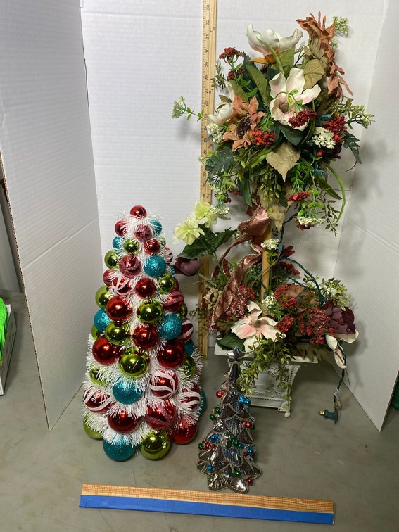 Christmas tree made with holiday bulbs, decorator tree with lights