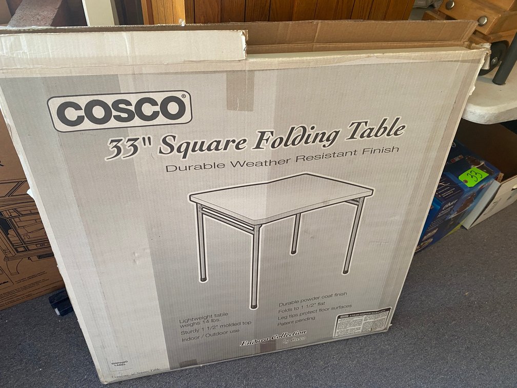 Cosco 33" square folding table with durable weather resistant finish