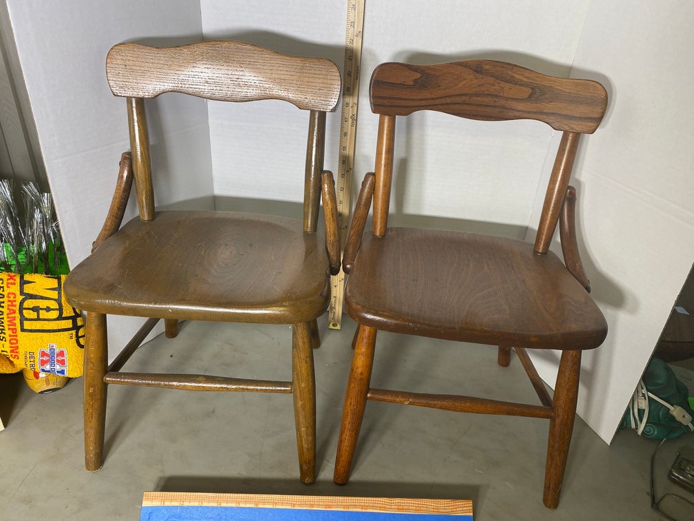 2 Early wooden children's chairs