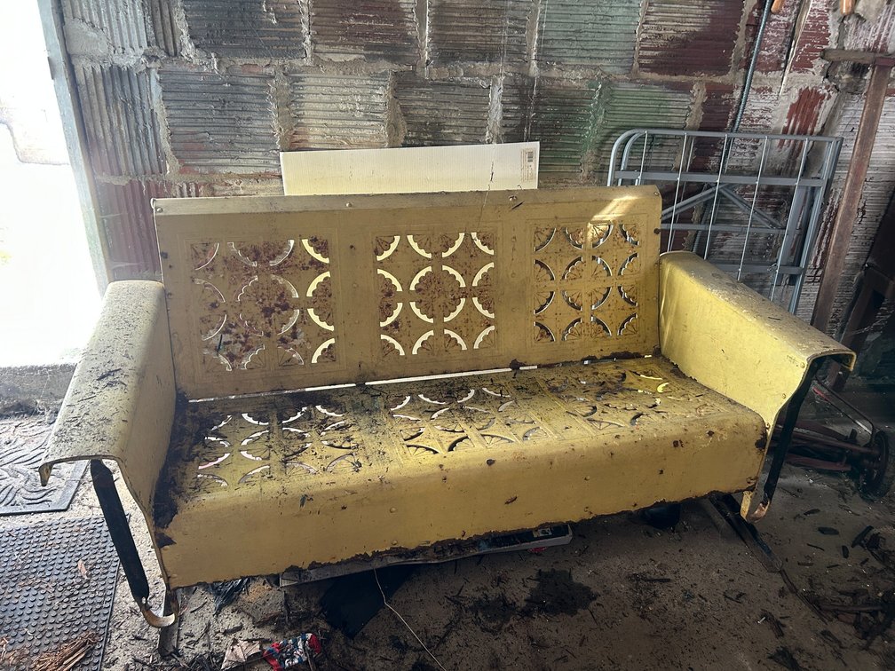 Metal porch glider