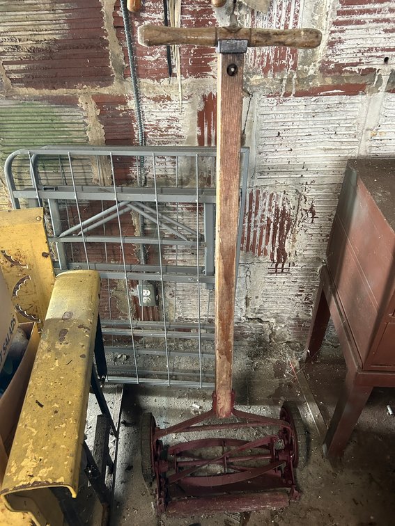 Antique rotary lawn mower