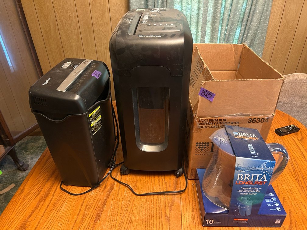 2 Paper shredders, Brita water filter-unopened