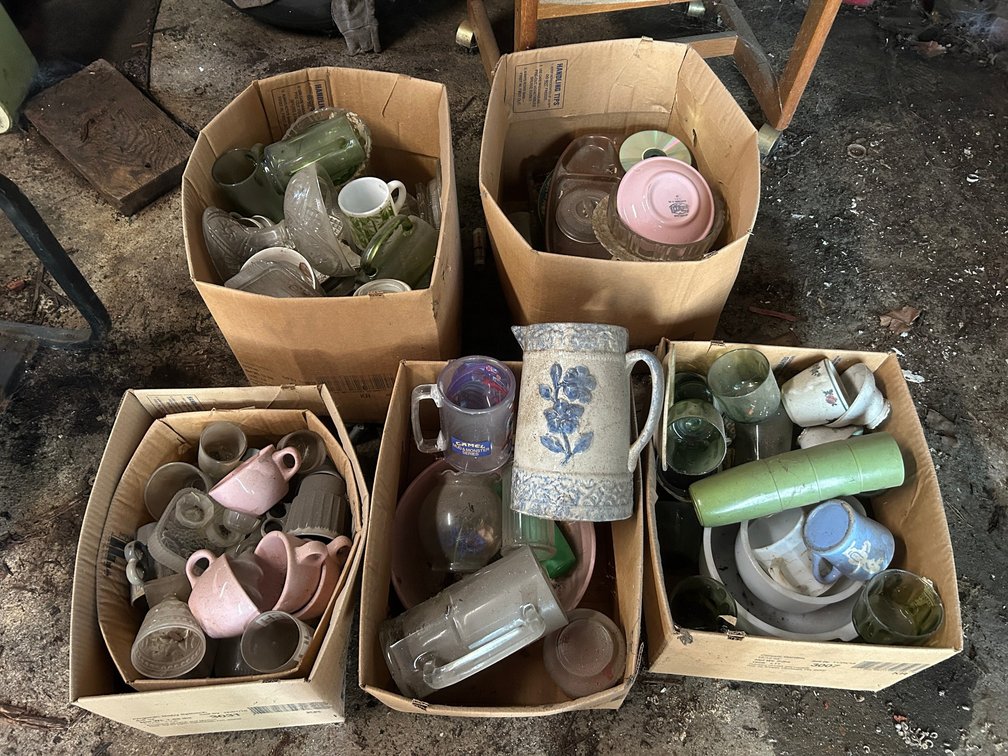 5 Boxes of glassware