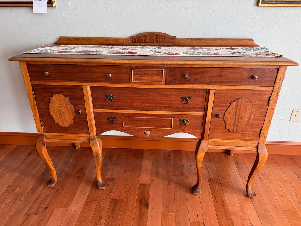 Vintage wood sideboard buffet-1920-1940's