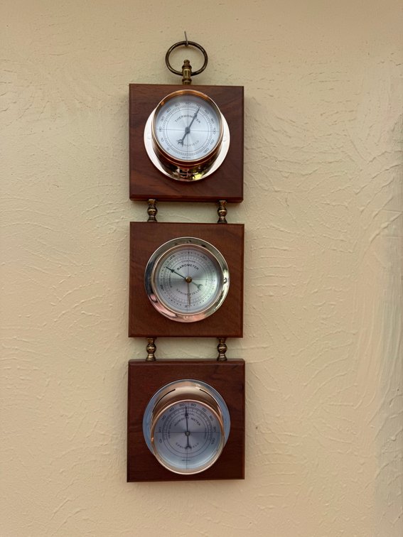 Vintage Springfield instrument-hanging weather station