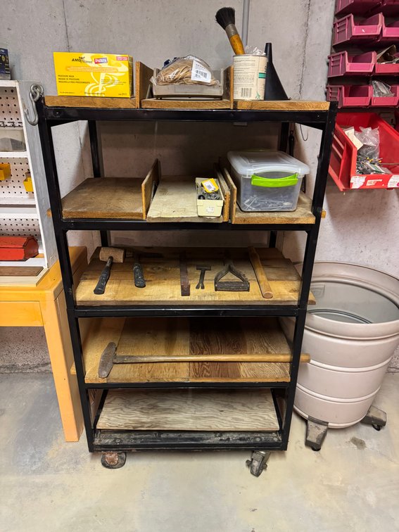 industrial rolling shelving unit