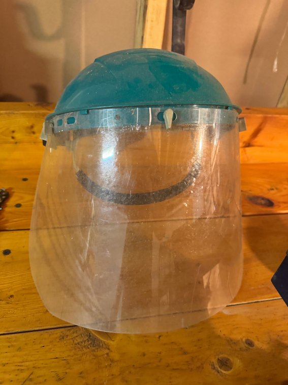 Safety Works adjustable face shield with clear polycarbonate visor