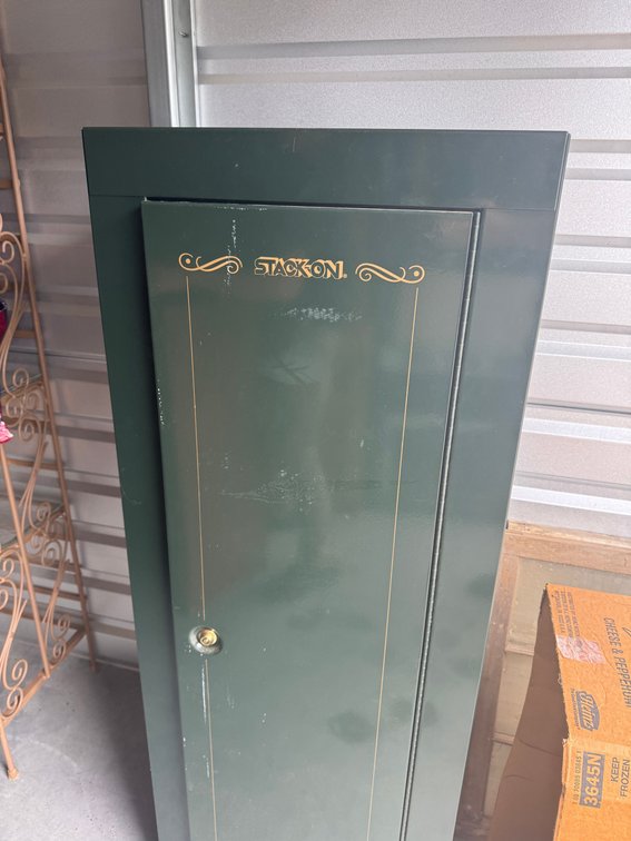 Hunter green stack on gun security cabinet