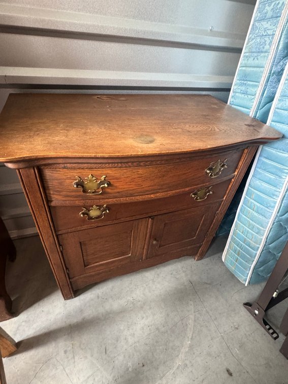 Vintage Victorian era oak washstand